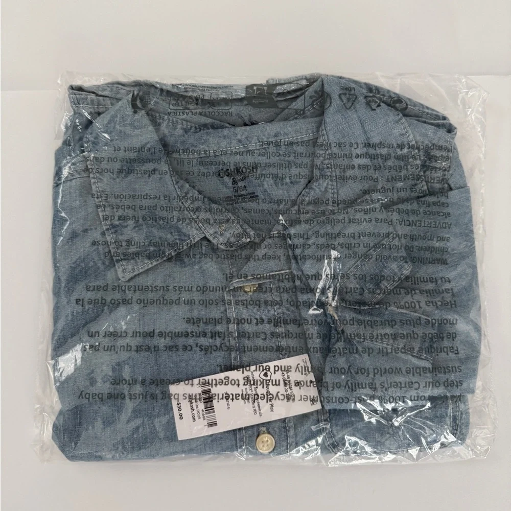 OshKosh B’Gosh Boys Chambray Long-Sleeve Button-Down Shirt - Picture 5 of 5